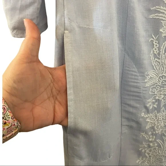 J. Jill Button Up Dress with Pockets & Embroidery Detail - Picture 5 of 14